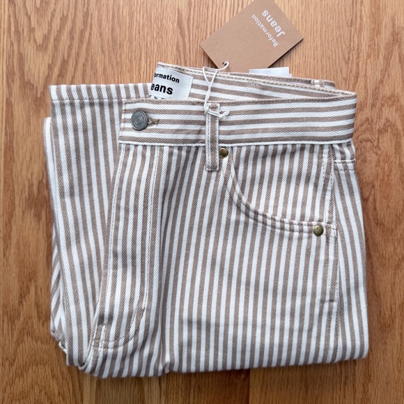 Reformation NWT Cowboy Striped High Rise Straight Jeans (28) - Picture 3 of 16